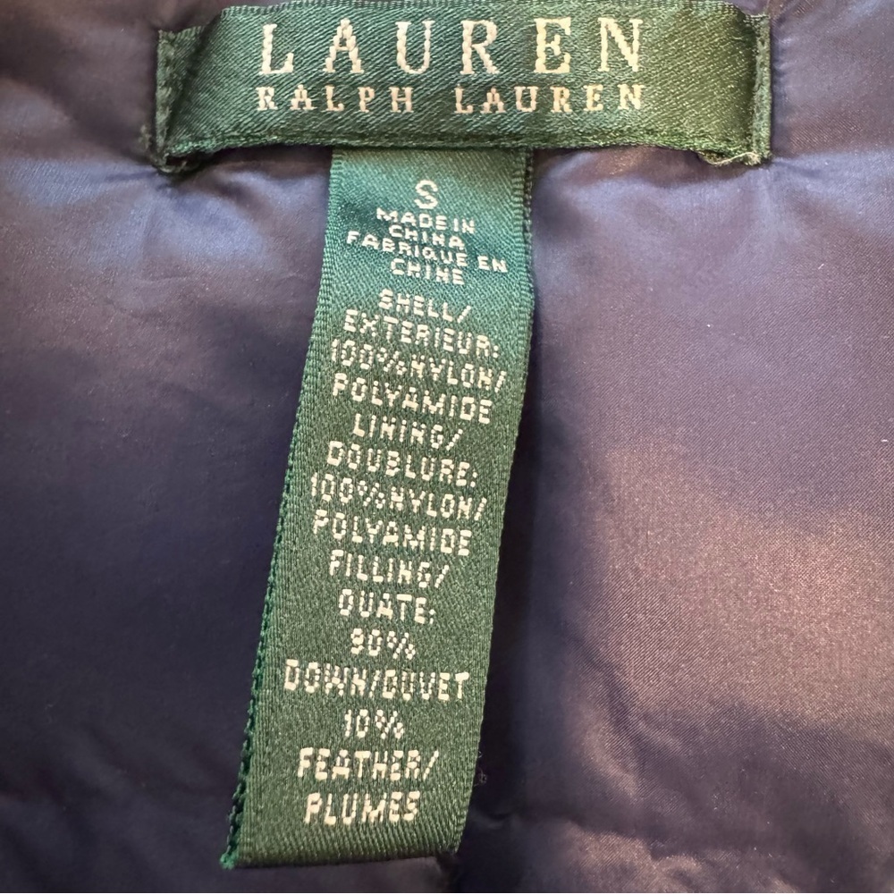 Lauren Ralph Lauren Down Jacket FLAW Hoodie Double Zipper Lightweight Small - Picture 7 of 8
